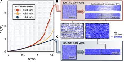 Coarse-grained modeling for predicting the piezoresistive response of CNT-elastomer nanocomposite
